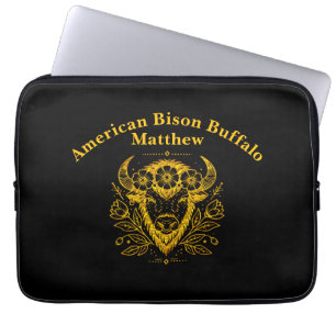 Housse Pour Ordinateur Portable Bison avec couronne florale en conception complexe