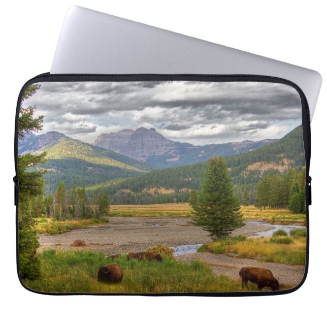 Housse Pour Ordinateur Portable Bison de Yellowstone (Devant)