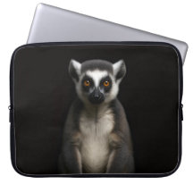 Black 4 Luxe Laptop Sleeve, Gentle Lemur