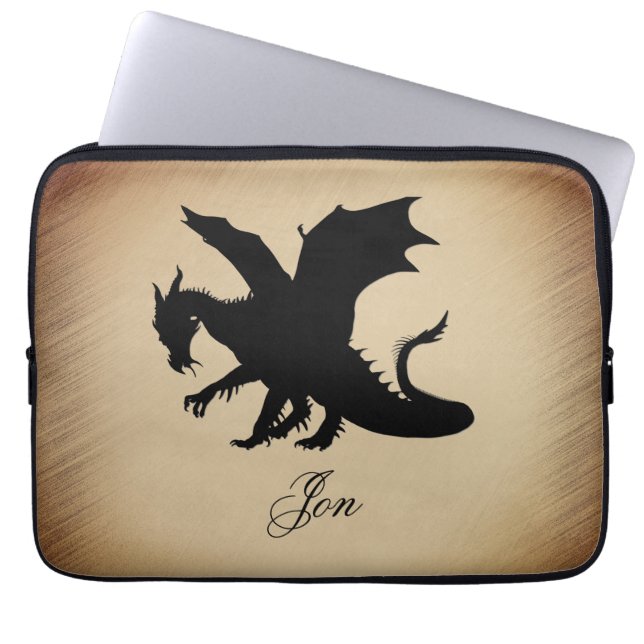 Housse Pour Ordinateur Portable Black Dragon Rustic Arrière - plan Personnel (Devant)