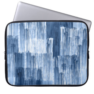 Housse Pour Ordinateur Portable Bleu Aquarelles : Motif géométrique