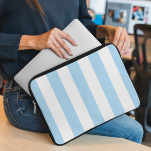 Housse Pour Ordinateur Portable Bleu, Blancs, Motif rayé