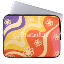 Bleu, Jaune, Orange, Rose Floral Abstrait