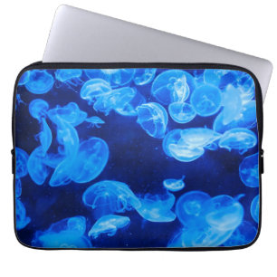 Housse Pour Ordinateur Portable Bleu méduse sous l'eau