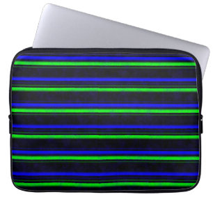 Housse Pour Ordinateur Portable Bleu Noir Grandes Vertes
