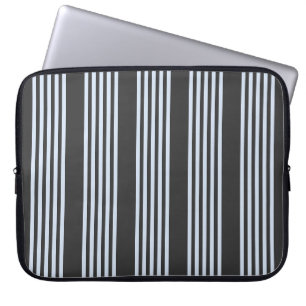 Housse Pour Ordinateur Portable Bleu pâle et charbon de bois cinq bandes motif