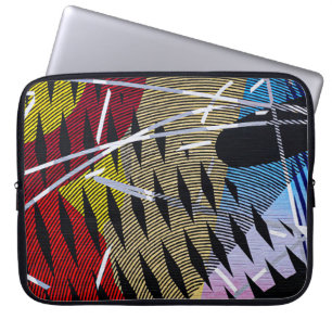 Housse Pour Ordinateur Portable Bleu rouge et blanc abstrait