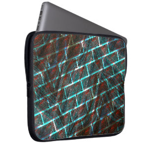 Housse Pour Ordinateur Portable Bleu rouge taché, rayures, grille ou effet brique?
