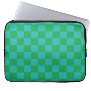 Housse Pour Ordinateur Portable Bleu vert À damiers En vichy Motif