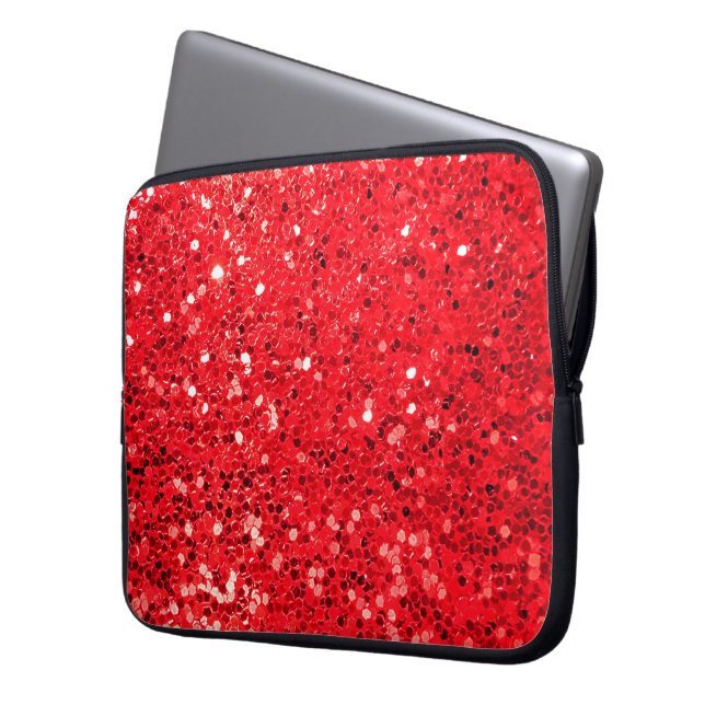 Housse Pour Ordinateur Portable Bling Parties scintillant rouge (devant gauche)