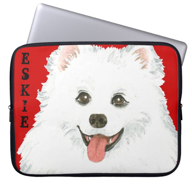 Housse Pour Ordinateur Portable Bloc de couleur Eskimo Chien américain (Devant)