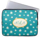 Blue Boho Daisy Monogramme Personnalisé