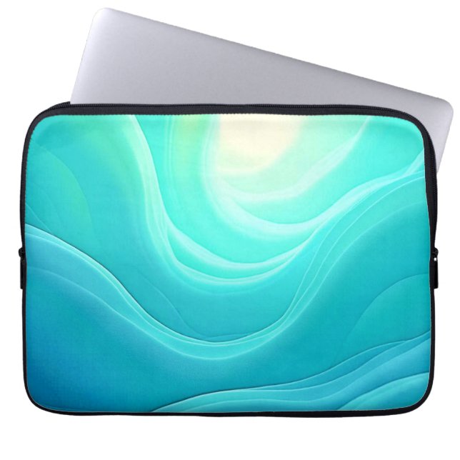 Housse Pour Ordinateur Portable Blue Ocean Serenity Waves Abstrait Design (Devant)