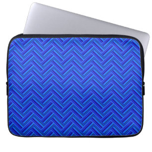 Housse Pour Ordinateur Portable Blue stripes double weave pattern