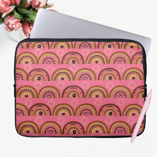 Housse Pour Ordinateur Portable Boho Rainbows Mystical Eye Rose Gold Design