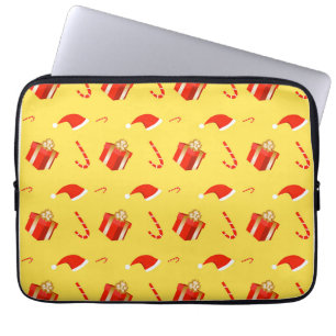 Housse Pour Ordinateur Portable Boîte cadeau de Noël sucre de canne chapeau de Noë
