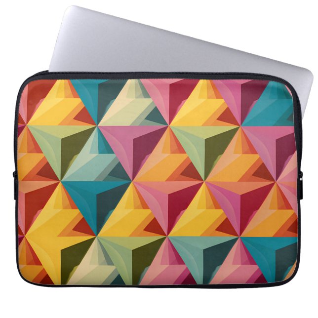 Housse Pour Ordinateur Portable Bold Geometric Triangle Pattern  (Devant)