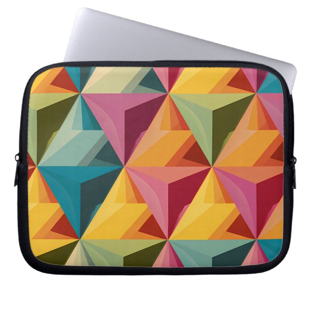 Housse Pour Ordinateur Portable Bold Geometric Triangle Pattern  (Devant)