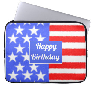 Housse Pour Ordinateur Portable Bonne fête d'anniversaire L'Amérique personnalise