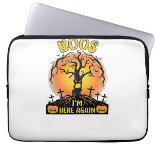 Housse Pour Ordinateur Portable Boos Je suis ici encore Halloween Arbre Effrayant