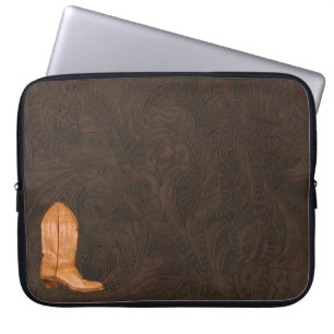 Housse Pour Ordinateur Portable Boot de cowgirl en cuir à outils Faux de style occ