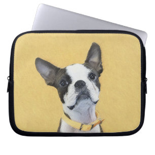 Housse Pour Ordinateur Portable Boston Terrier Peinture - Cute Original Chien Art