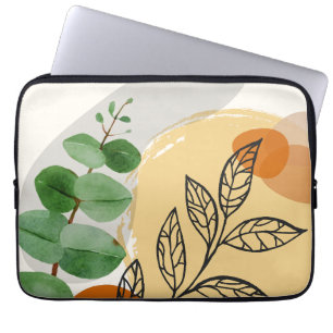 Housse Pour Ordinateur Portable Botanique Boho Green Orange