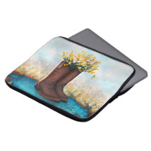 Bottes pour filles de vache remplies de fleurs jau