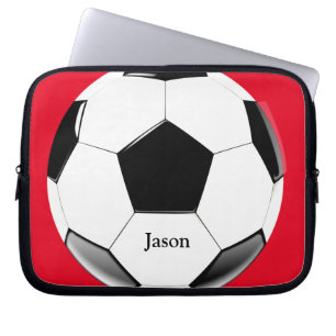 Housse Pour Ordinateur Portable Boule de football avec nom Portable Electronique S