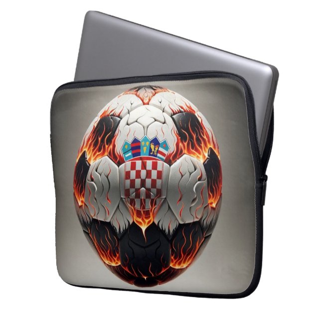 Housse Pour Ordinateur Portable Boule de football croate fière (devant gauche)