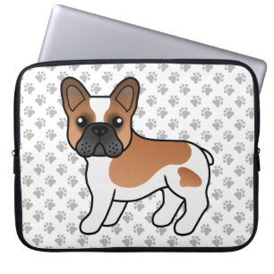 Housse Pour Ordinateur Portable Bouledogue français à taches rouges mignon chien d