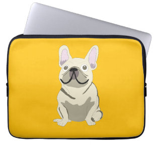 Housse Pour Ordinateur Portable Bouledogue français crème,