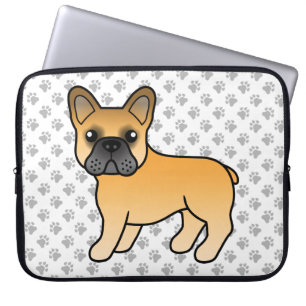 Housse Pour Ordinateur Portable Bouledogue français fauve Chien de dessin animé mi