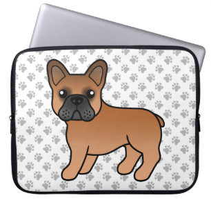 Housse Pour Ordinateur Portable Bouledogue Français Rouge Mignon Chien de Dessin A
