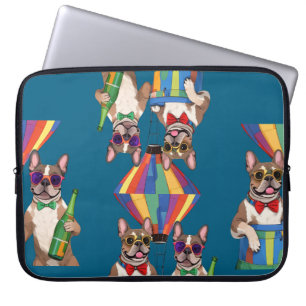 Housse Pour Ordinateur Portable Bouledogues français Nouvel An Bouledogue Français