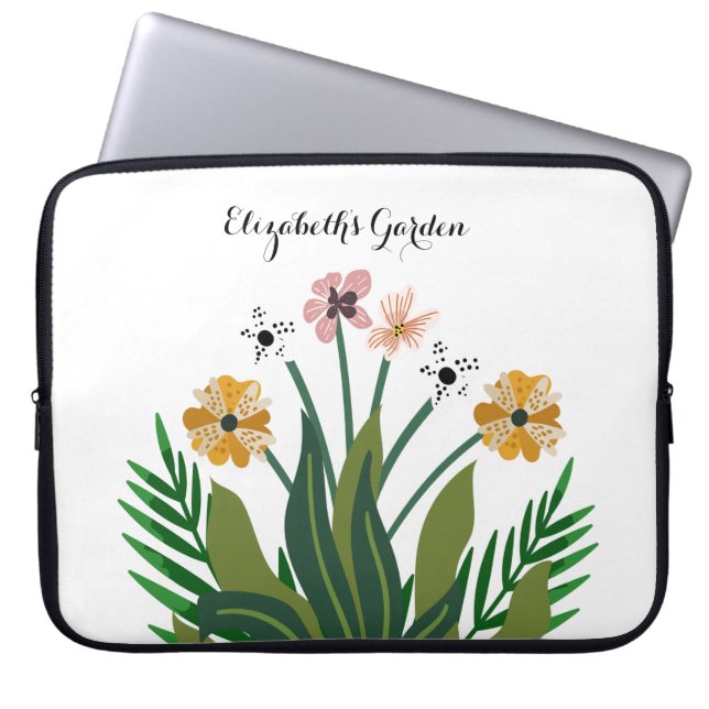 Housse Pour Ordinateur Portable Bouquet d'aquarelle rose jaune (Devant)