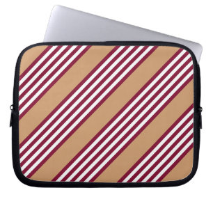 Housse Pour Ordinateur Portable Bourgogne rouge cinq bandes motif