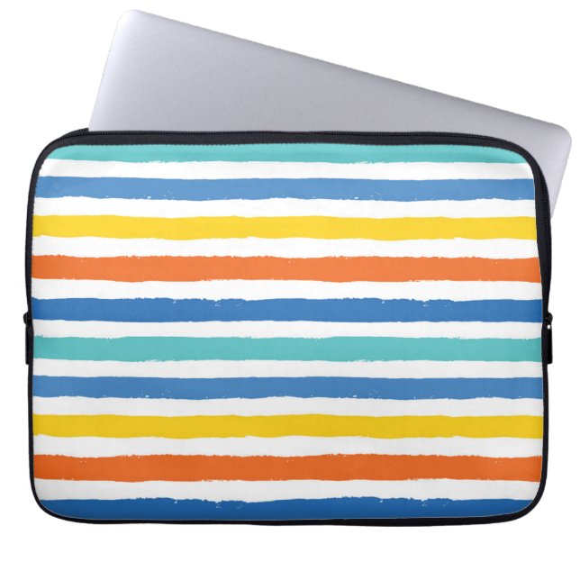 Housse Pour Ordinateur Portable Bright Beach Striped Motif (Devant)