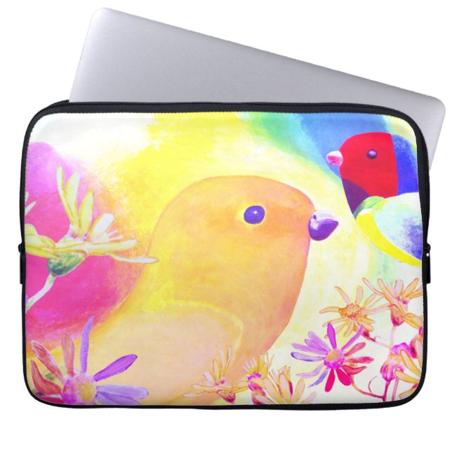 Housse Pour Ordinateur Portable Bright Tie-Dye Birds (Devant)