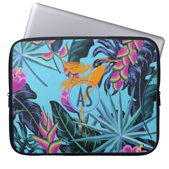 Housse Pour Ordinateur Portable Bright Tropical Folift Motif avec Hummingbird (Devant)