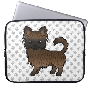 Housse Pour Ordinateur Portable Brindle long manteau Chihuahua Cartoon Chig & Patr