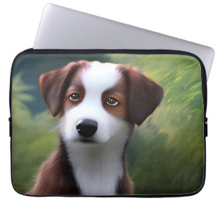Housse Pour Ordinateur Portable Bruce The Border Collie Puppy, Manche Ordinateur P