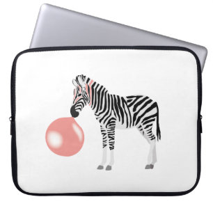 Housse Pour Ordinateur Portable Bubble Gum Zebra Blowing Bubble