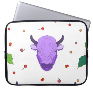 Housse Pour Ordinateur Portable Bull, houx, mistletoe et baies. Le symbole o