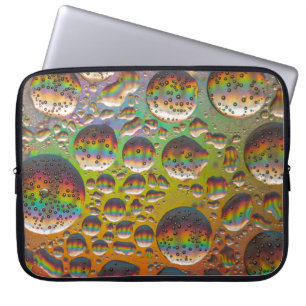 Housse Pour Ordinateur Portable Bulles bleues vert et jaune