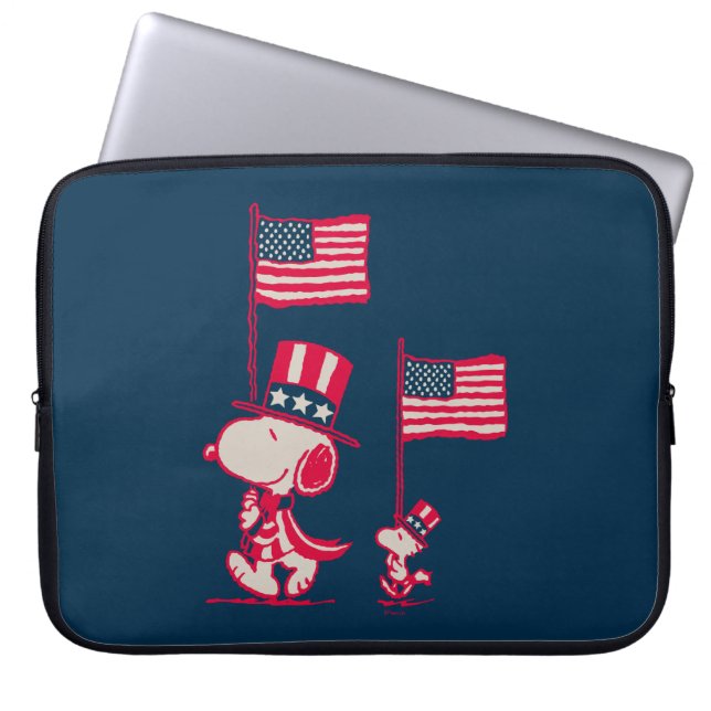 Housse Pour Ordinateur Portable cacahuètes | American Summer Old Glory (Devant)
