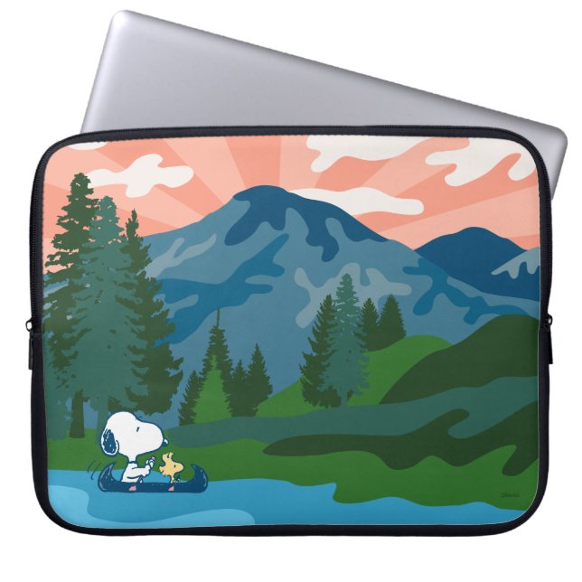 Housse Pour Ordinateur Portable cacahuètes | Canoë Snoopy & Woodstock (Devant)