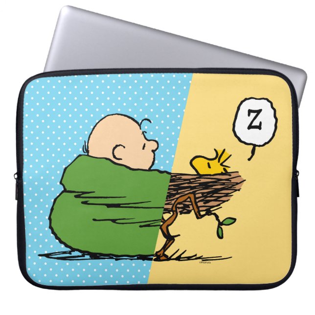 Housse Pour Ordinateur Portable cacahuètes | Charlie Brown & Woodstock Half & Half (Devant)
