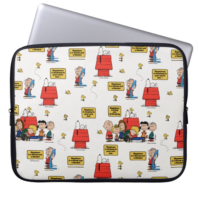 Housse Pour Ordinateur Portable cacahuètes | Le bonheur, c'est... (Devant)