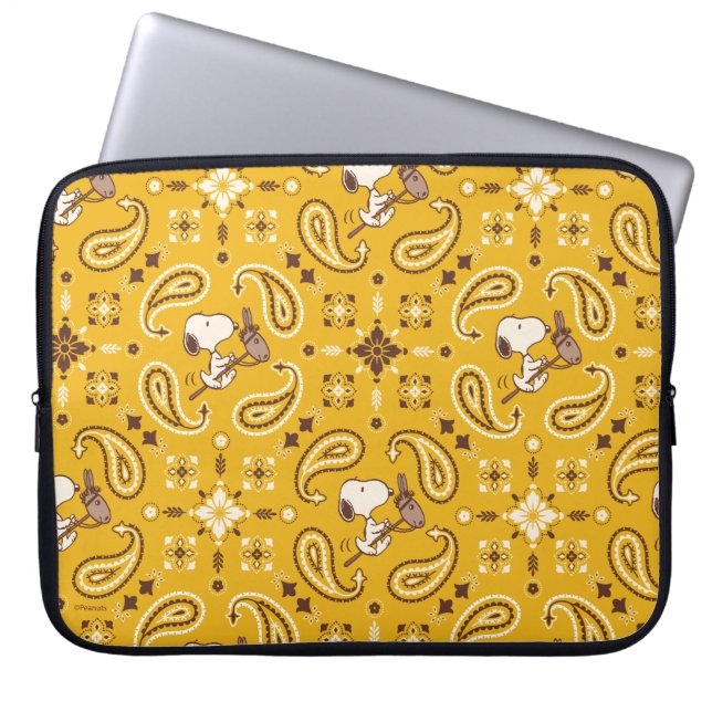Housse Pour Ordinateur Portable cacahuètes | Snoopy Bandana Cowboy (Devant)